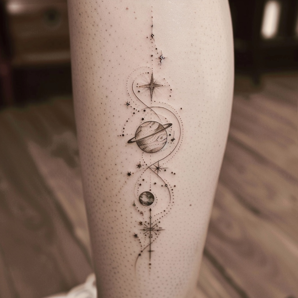 星球主题的纹身解析和建议+星球纹身图案16款