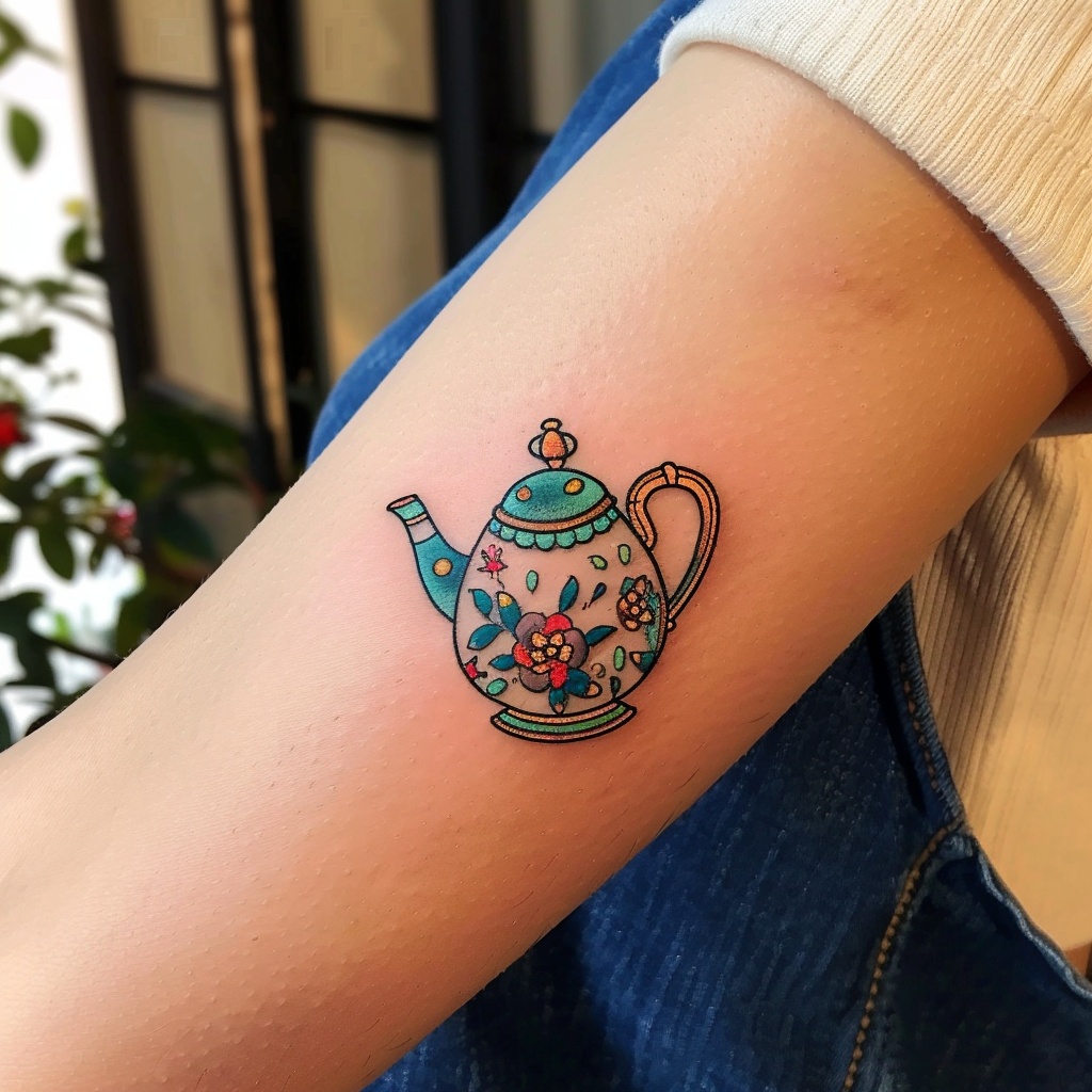 茶壶主题的纹身解析和设计建议+茶壶纹身图案15款