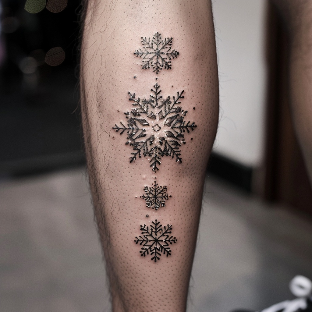 雪花主题的纹身解析和设计建议+雪花纹身图案15款