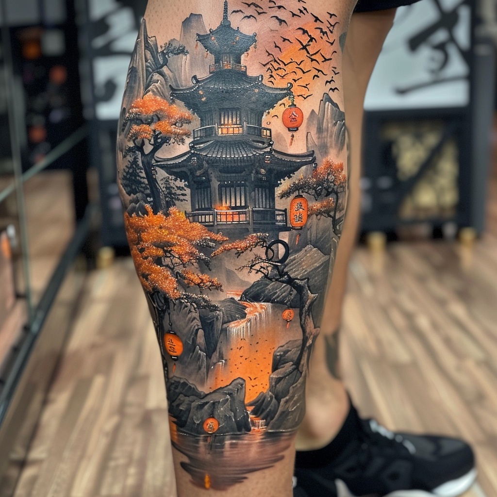 灯笼主题的纹身解析和建议+灯笼纹身图案17款