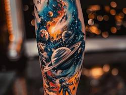 星球宇宙纹身图案：镌刻于肌肤的浩瀚星河