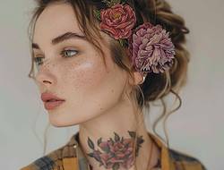 牡丹花纹身图案：国色天香的花中之王