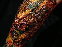 火麒麟纹身图案：腾焰驾雾的瑞兽传奇