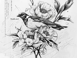 牡丹花手稿(11张)