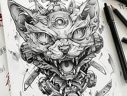 招财猫手稿(14张)