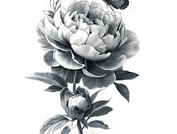 牡丹花手稿(11张)